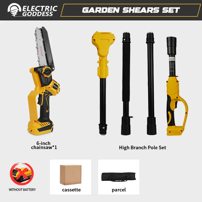 Brushless 1380W Electric Chainsaw Telescoping Pole Pruner