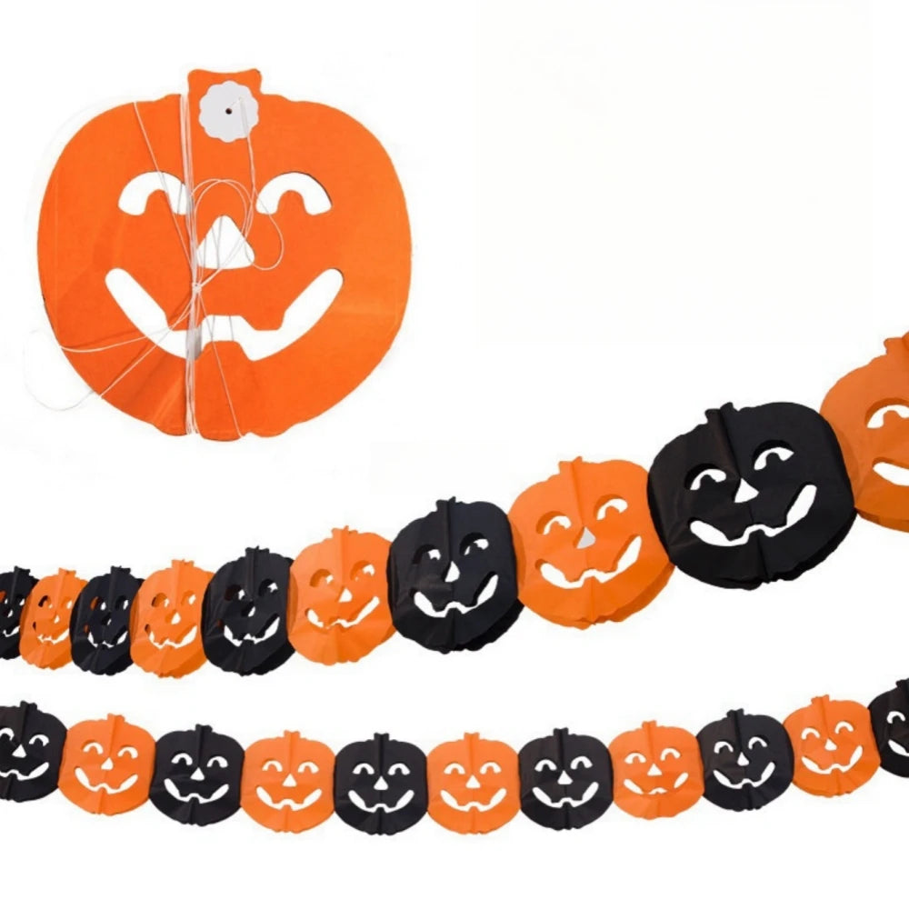 Halloween Paper Banner Spider Pumpkin