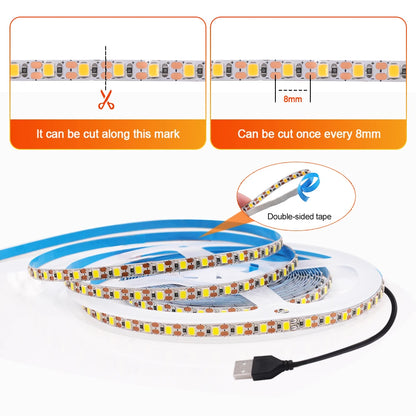 3MM 5MM 8MM Width DC 5V LED Strip 2835 120LEDs