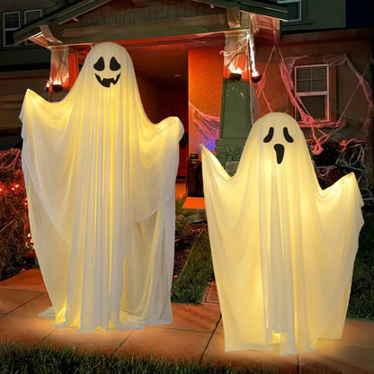 Scary Standing Ghost Glow-in-the-Dark Halloween Decoration