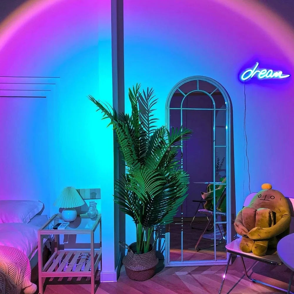 USB Room Photo Atmosphere Light Sunset Projection Lamp
