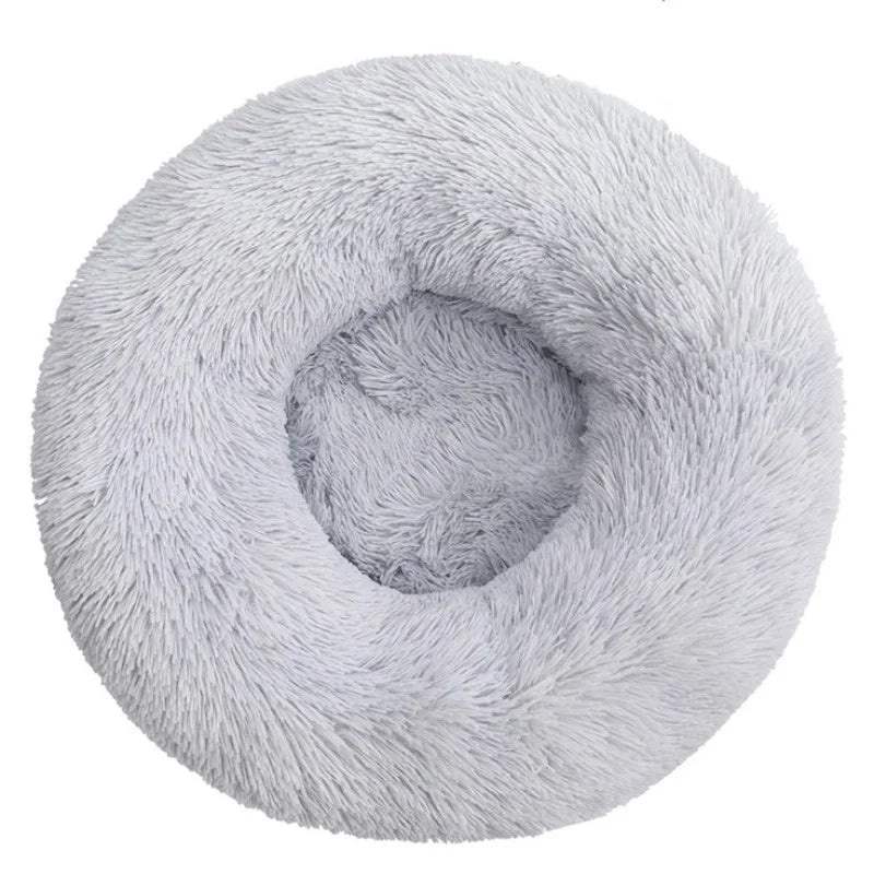 Round Pet Bed for Large Donut Long Plush Bed
