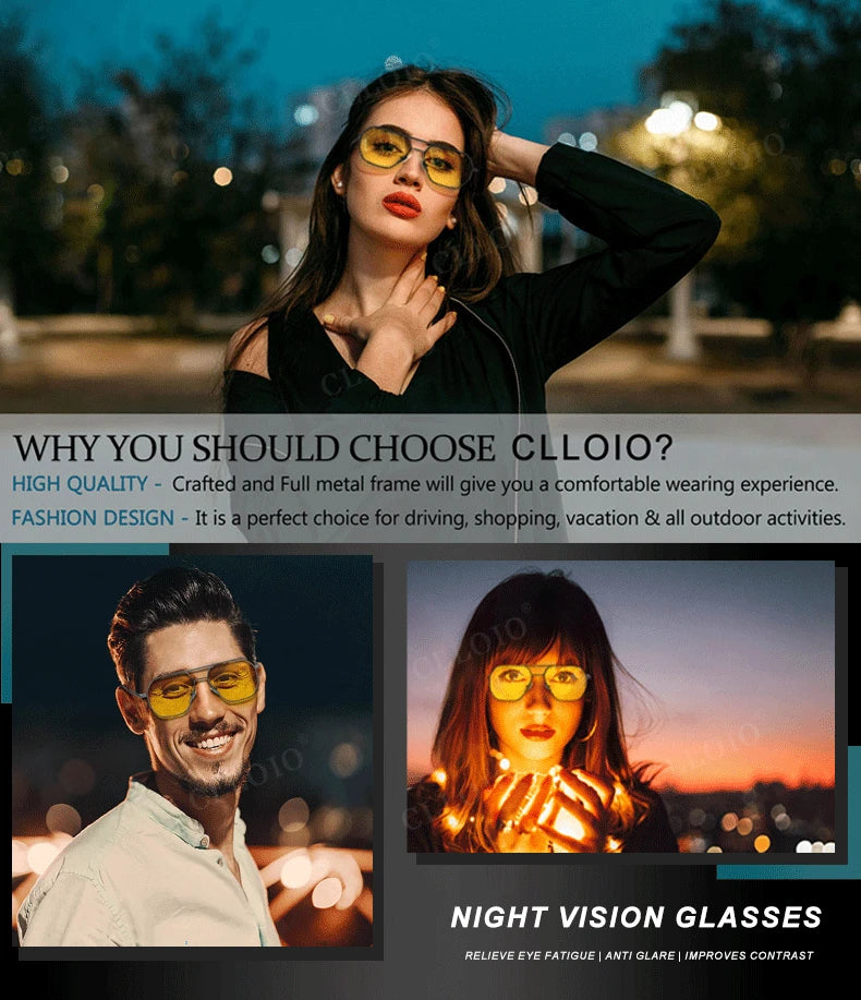 CLLOIO Anti-glare Day Night Vision Glasses Polarized