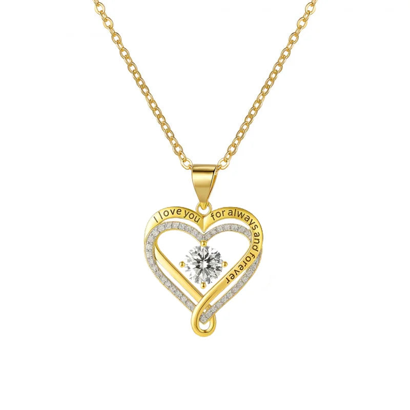 To My Wife From Husband 925 Silver Eternal Heart Necklace