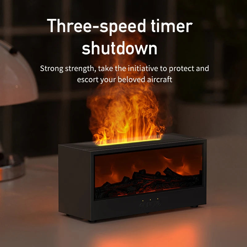 Creative Fireplace Air Humidifier Waterless Auto-Off Aroma