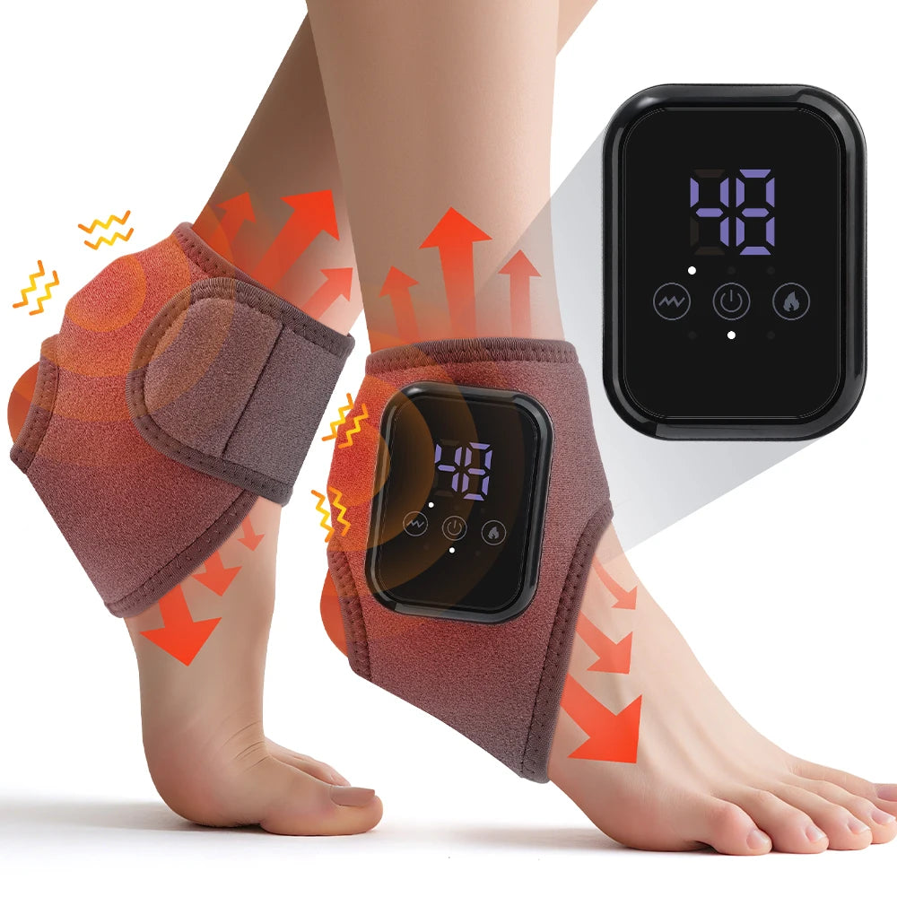Heated Ankle Massager Hot Compresses Vibration Massage