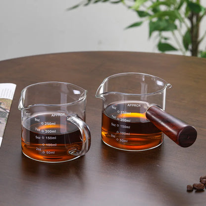 Glass Measuring Cup With Handle Espresso Milk Cup
