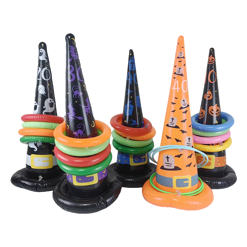 Fun Halloween Throwing Game Inflatable Spiders Witch’s Hat Toss