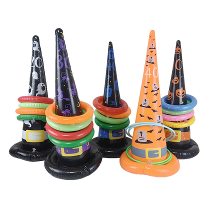 Fun Halloween Throwing Game Inflatable Spiders Witch’s Hat Toss