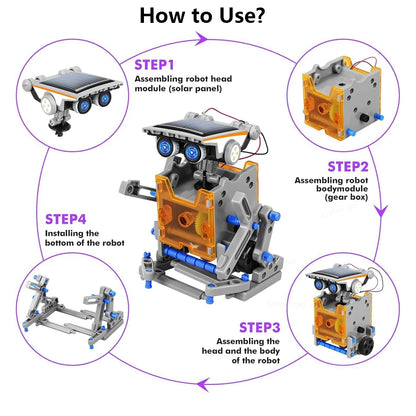 12-in-1 STEM Robot Building Kit Toys DIY Engineering Construction