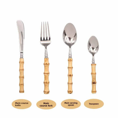 Sle l Wood Handle Dining Utensils Set