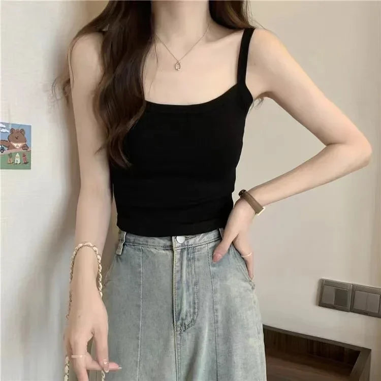 Crop Top Women Sexy Sleeveless Tops Fashion Female Tops