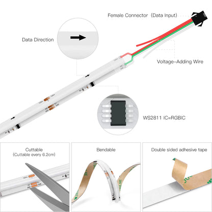 RGB LED Strip Light Addressable SPI Dream Flexible Ribbon Tape
