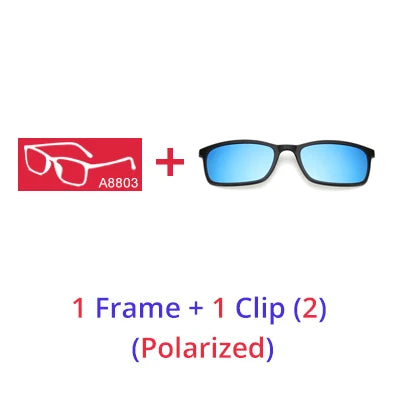 5 In 1 Magnetic Clip On Glasses TR90 Optical Eyeglass
