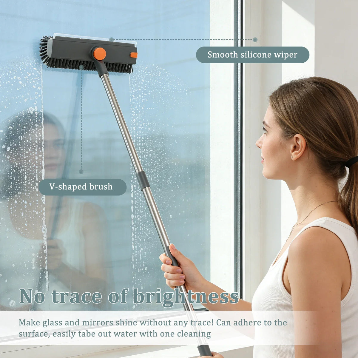 3 in 1 Scrub Brush with Long Handle Bathtub and Floor Gaps