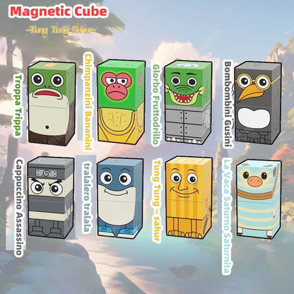 AI character magnetic building blocks Tung Tung tung sahur
