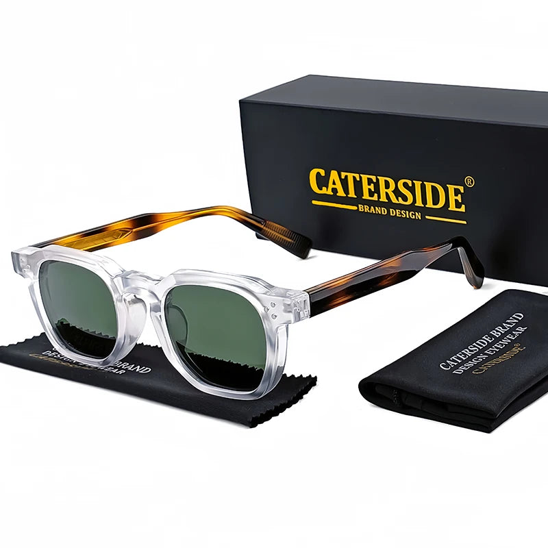 CATERSIDE Retro Punk Men Sunglasses Small Frame Square