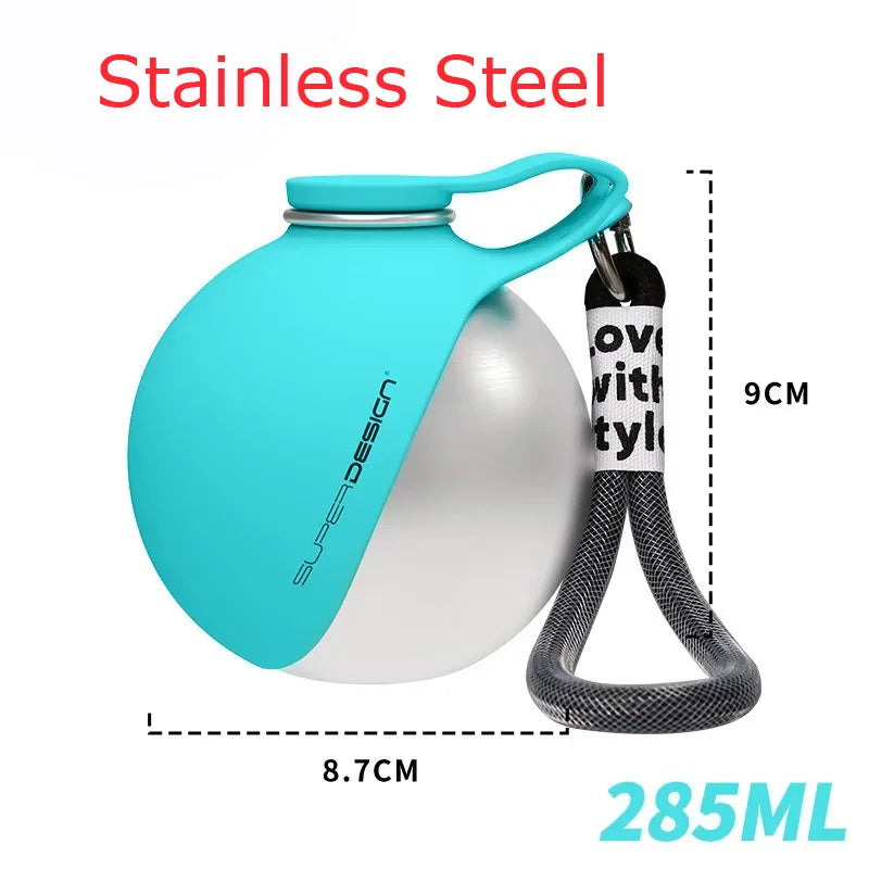 Small Dog Water Bottle 285ML Stainless Steel/PETG Convenient