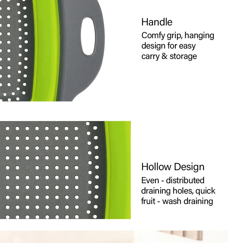 Silicone Folding Drainer Basket Portable Kitchen Strainer