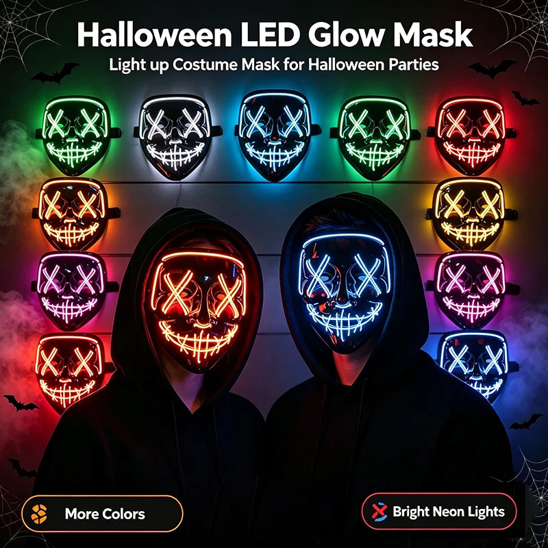 Halloween Party Supplies Luminous LED Purge Mask