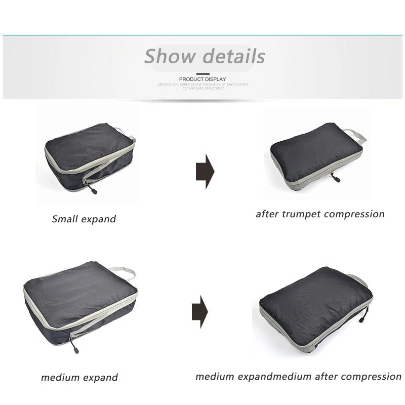 Travel Compression Packing Cubes Suitcase  Organizer Set