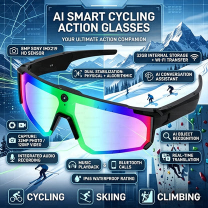 AI Smart Sports Glasses 800W HD Camera Smart Glasses
