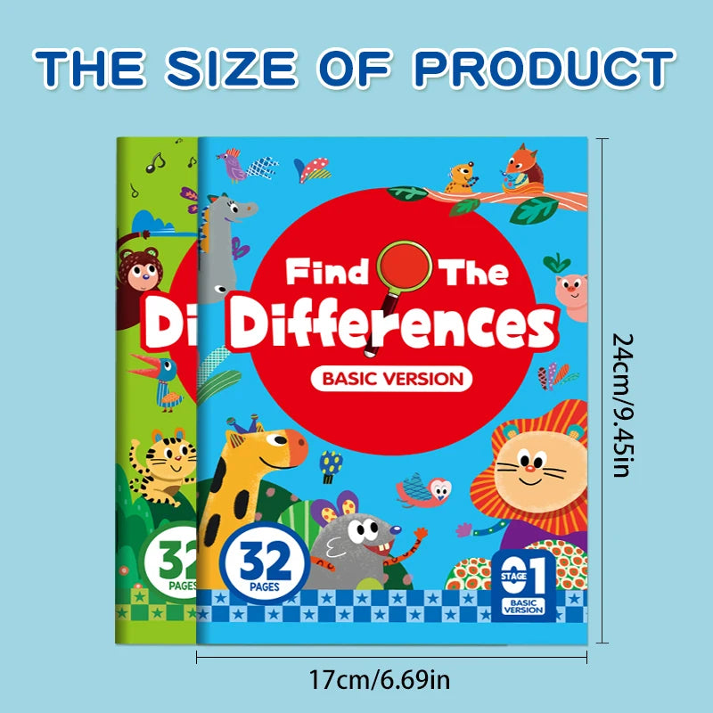 Hidden Differences Activity Book Contains 32 Interactive Observation