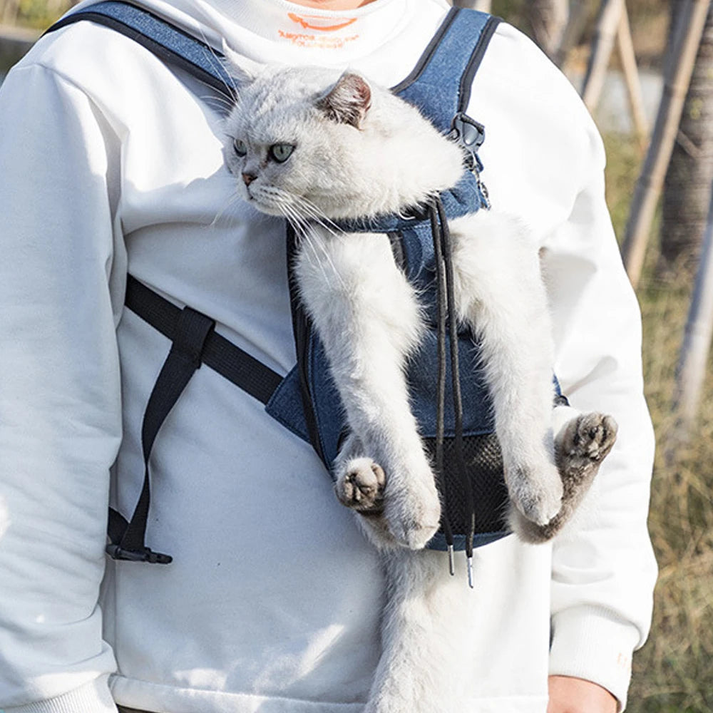 Adjustable Cat Carrier Bag Pet Double Shoulder Backpack