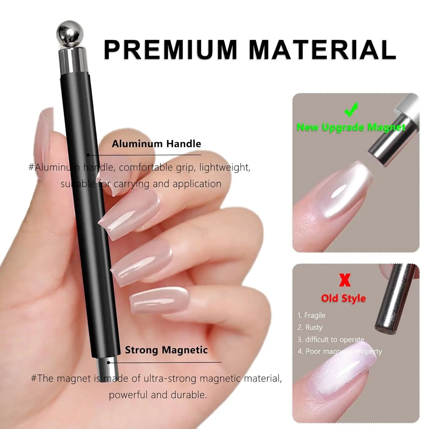3 In 1 Dual Headed Cat Eye Nail Art Magnetic Stick