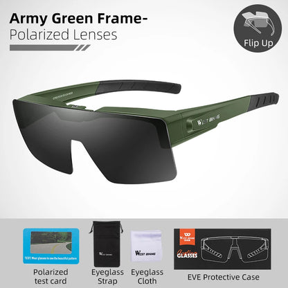 Photochromic Glasses Flip Design Polarized Sunglasses