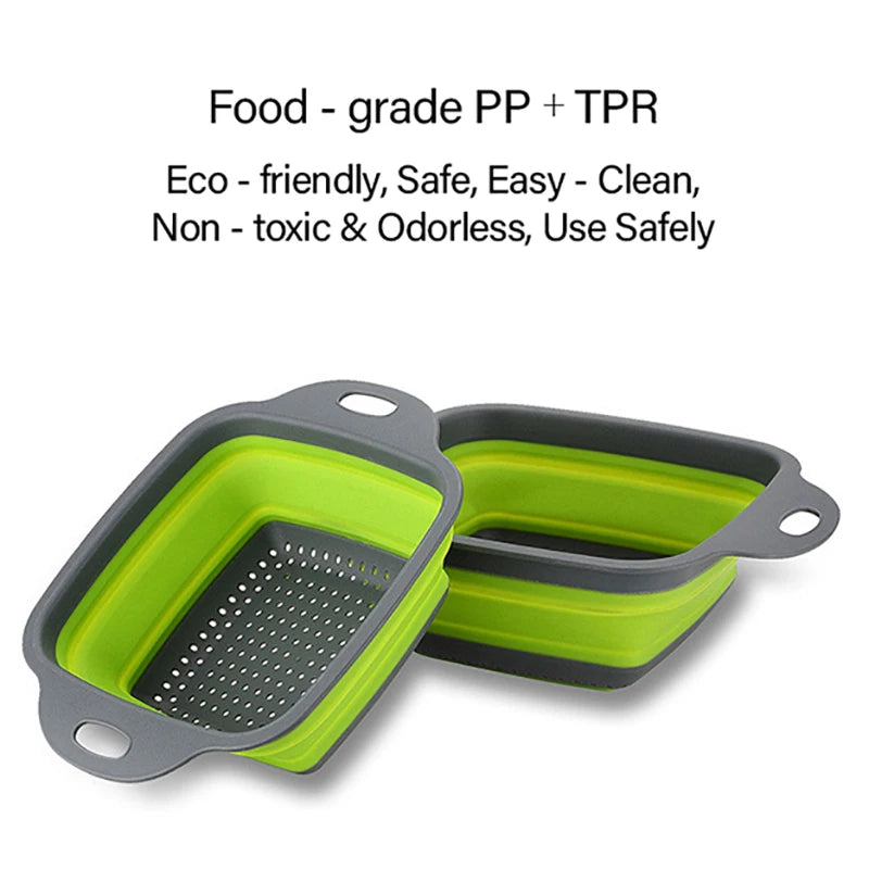 Silicone Folding Drainer Basket Portable Kitchen Strainer