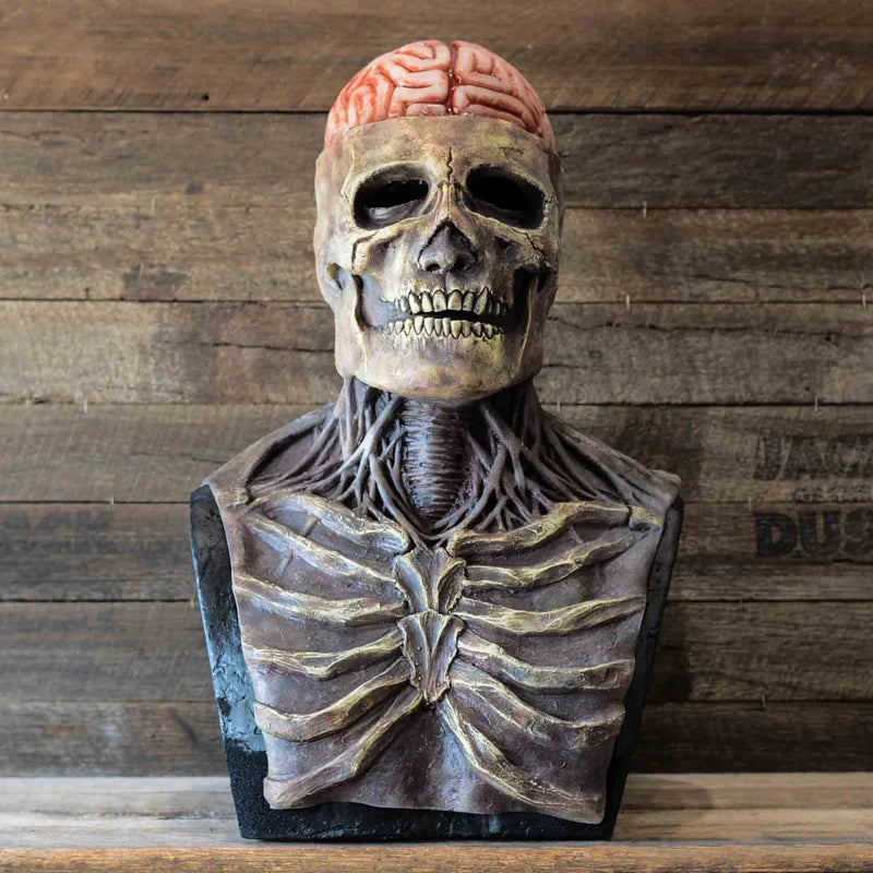 2026 Halloween Latex Skeleton Head Mask Horror Brain Helmet Mask