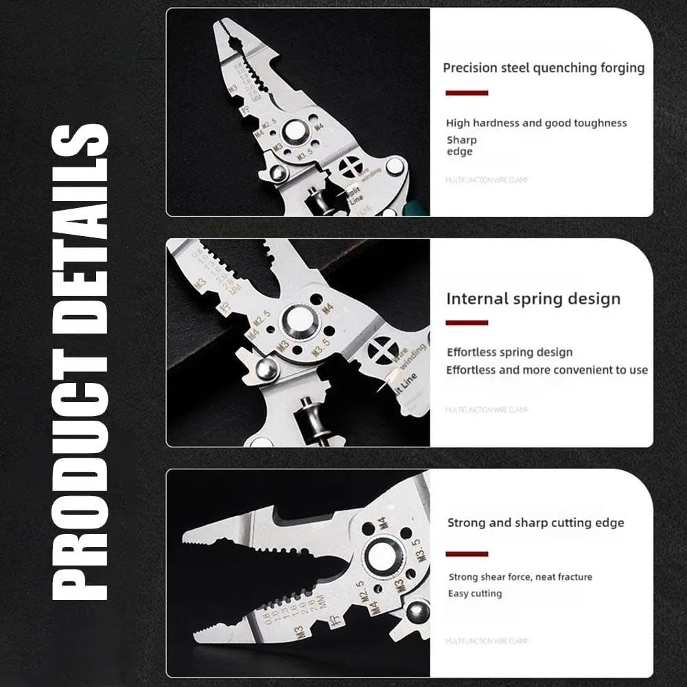 Foldable 18-in-1 Wire Stripping Pliers Crimping Tool