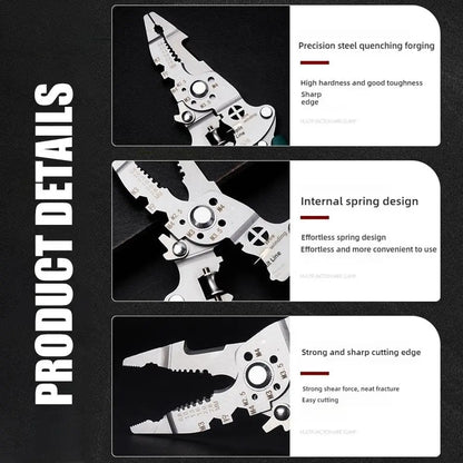 Foldable 18-in-1 Wire Stripping Pliers Crimping Tool