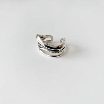 VENTFILLE 925 Sterling Silver Finger Rings Hollow Chain