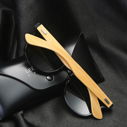 Sunglasses Men Wood Bamboo Polarized UV400 Retro Vintage
