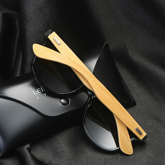 Sunglasses Men Wood Bamboo Polarized UV400 Retro Vintage