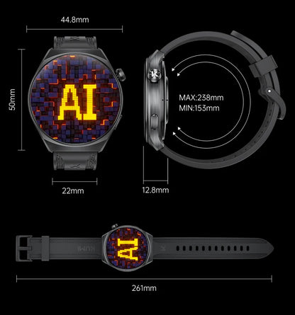 KUMI GW6 Smart Watch 1.43" AMOLED AI ChatGPT Bluetooth