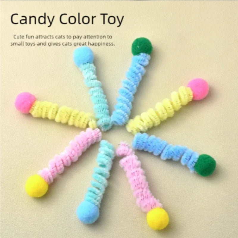 4/200Pcs Interactive Cat Spring Toy Spiral Colors