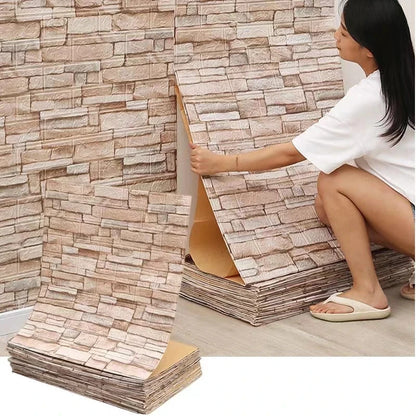 3D Self-Adhesive Wallpaper 70cm*1/5/10m Continuous Waterproof
