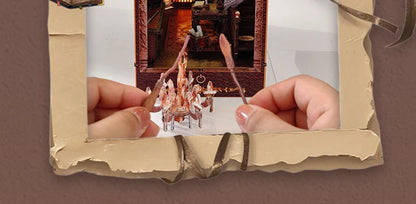 DIY Wooden Book Nook Magic Academy Dollhouses Miniature