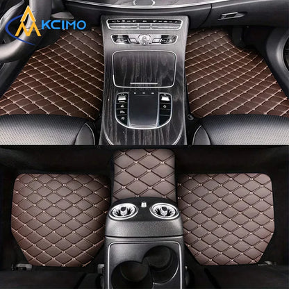 Universal 5Pcs Car Floor Mats PU Leather Waterproof Dust-Proof
