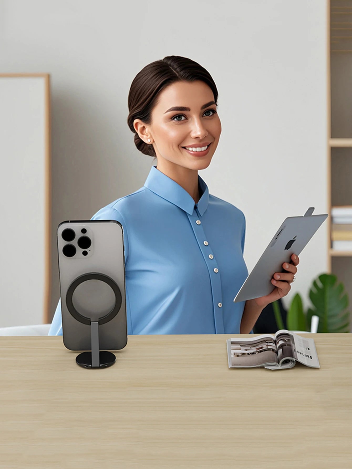 Stand For Tablet Magnetic 3 Sections Simplicity Ring Phone