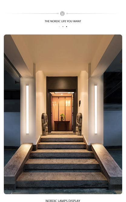 Modern Waterproof Outdoor Long Strip LED Wall Light