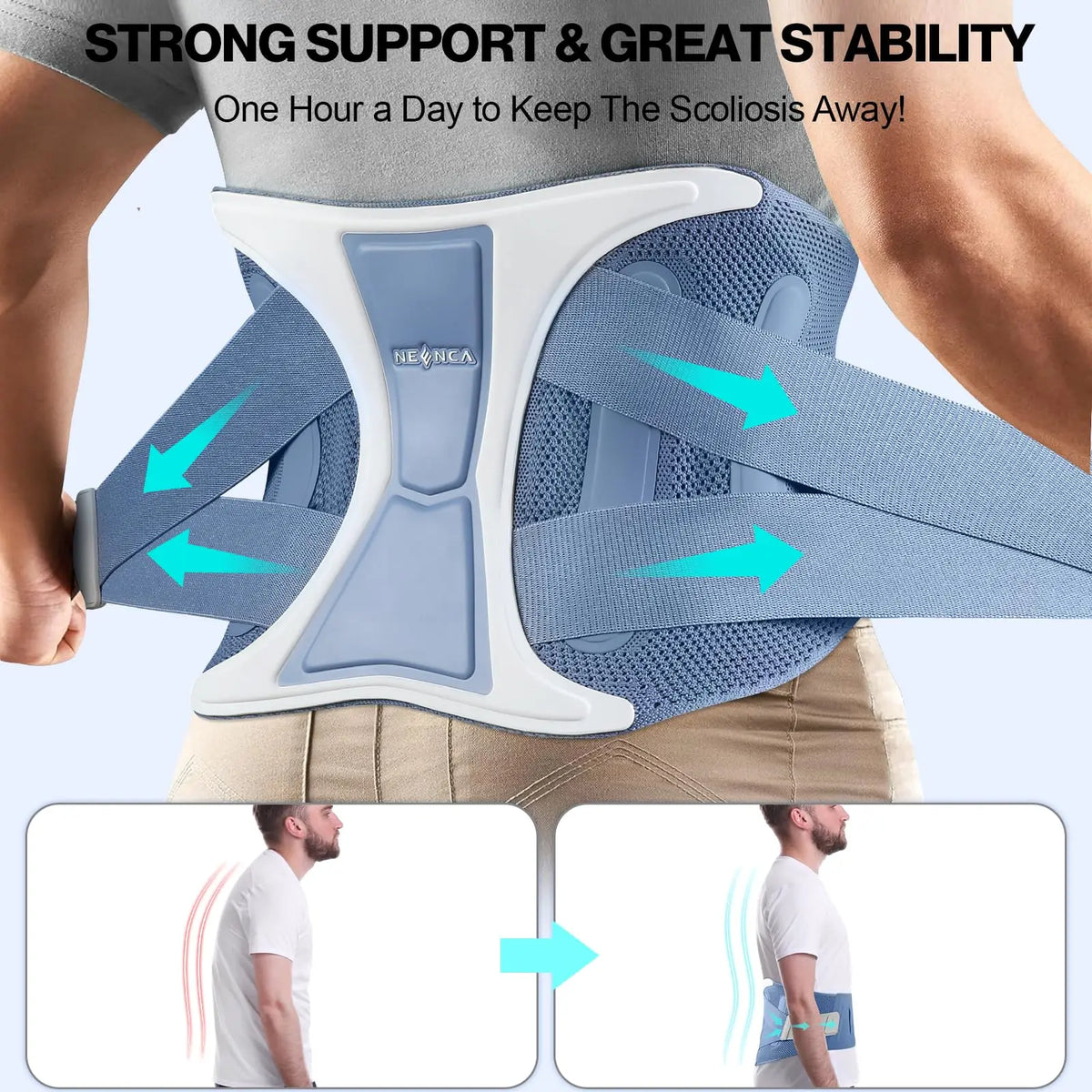 Back Support Brace Adjustable Lumbar Support Belt