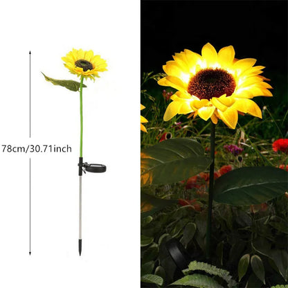 Solar Sunflower Lights 3 Heads 1 Head Garden Stake Outdoor