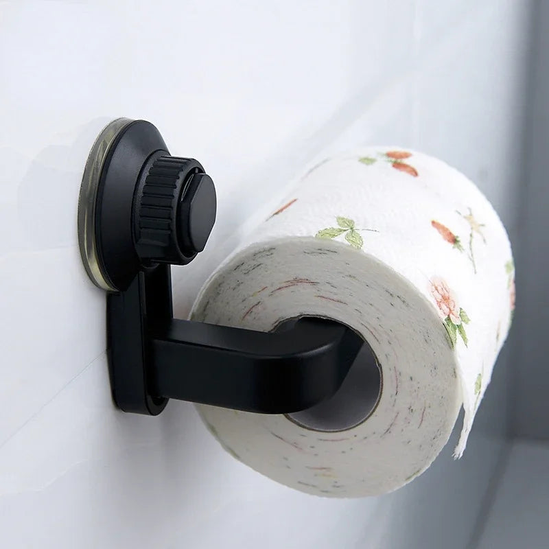 Suction Cup Toilet Paper Holder Wall Mount No Punching