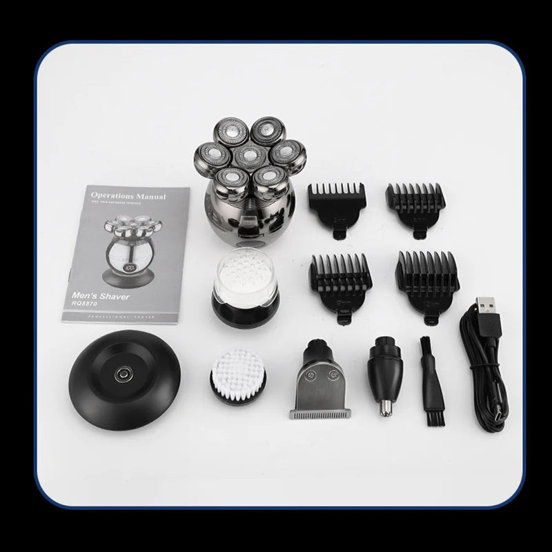 Electric Shaver 7D Floating Cutter Head Base Men Beard Trimmer