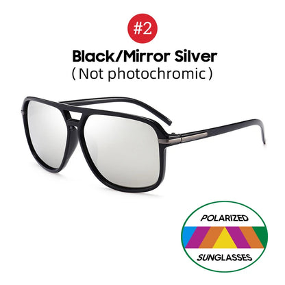 VIVIBEE Men Night Vision Sunglasses Photochromic Pilot