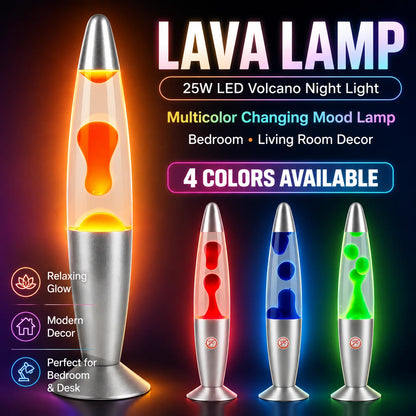 Lava Lamp 25W LED Volcano Night Light Multicolor Changing